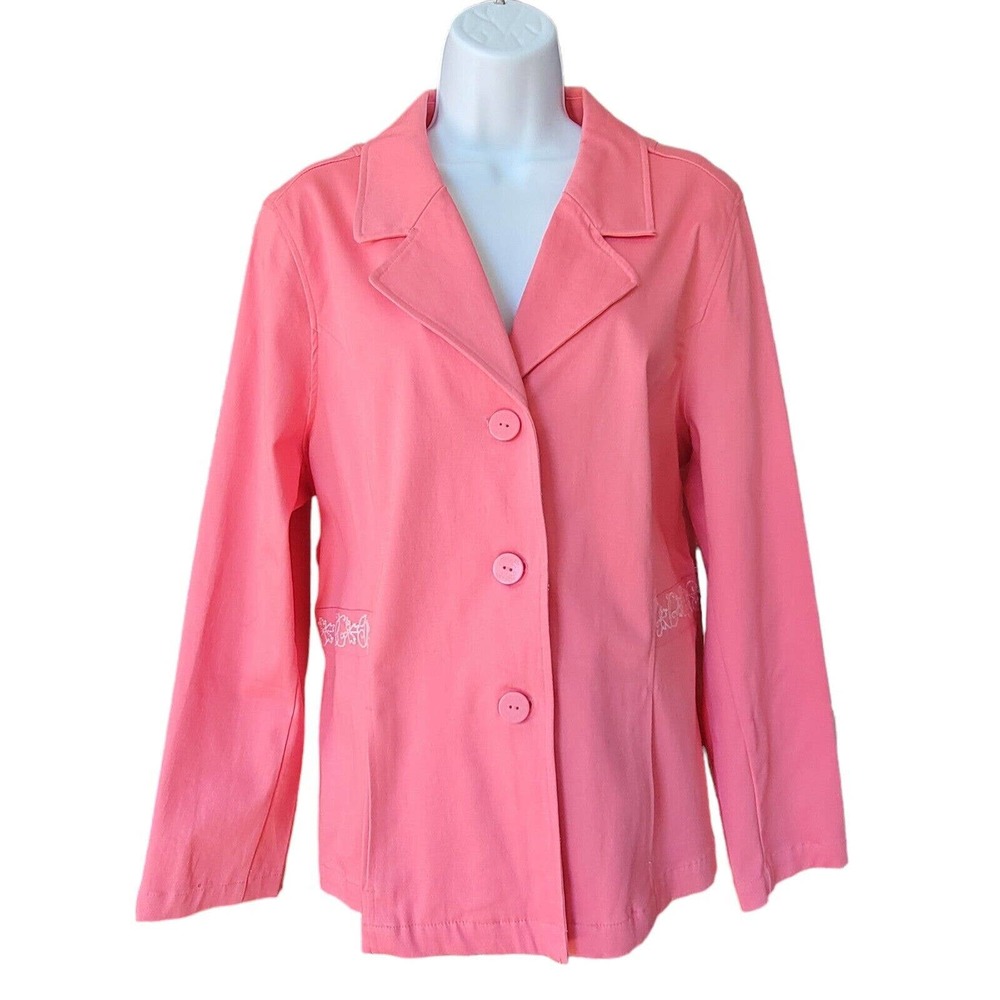 Denim&Co Pink Button-Front Women's Jacket